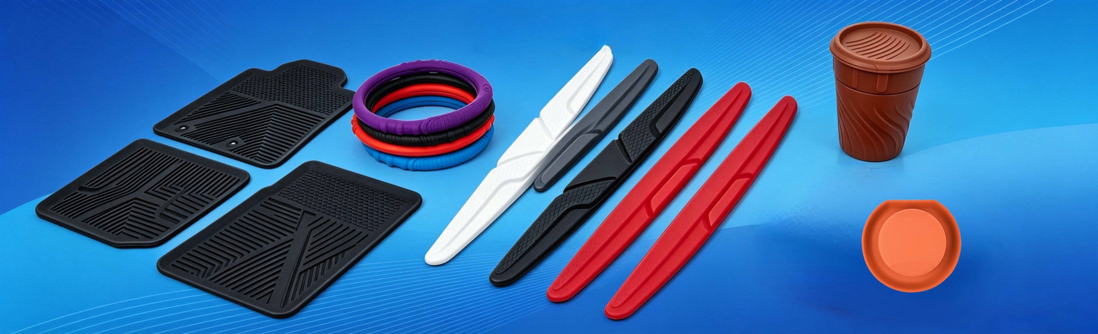 Automotive Silicone Parts|Silicone Bumper Strip，Silicone Anti-Collision Strip，Silicone Edge Protector Strip，silicone steering wheel cover anti-slip，silicone car key cover manufacturer